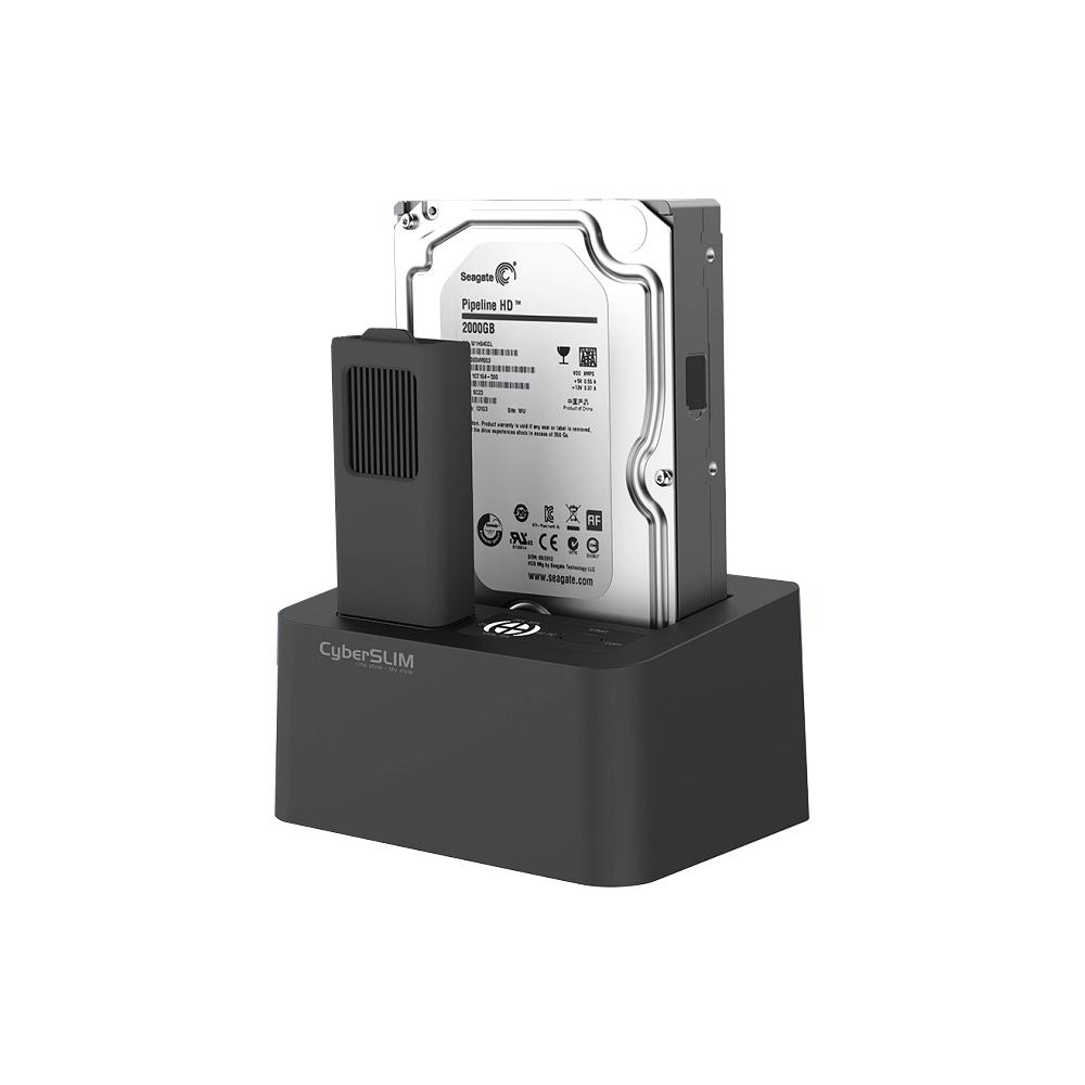 CyberSLIM 大衛肯尼 S1M2 雙槽硬碟外接盒 硬碟外接座 支援M.2 NVME/SSD/HDD 光華商場-細節圖2