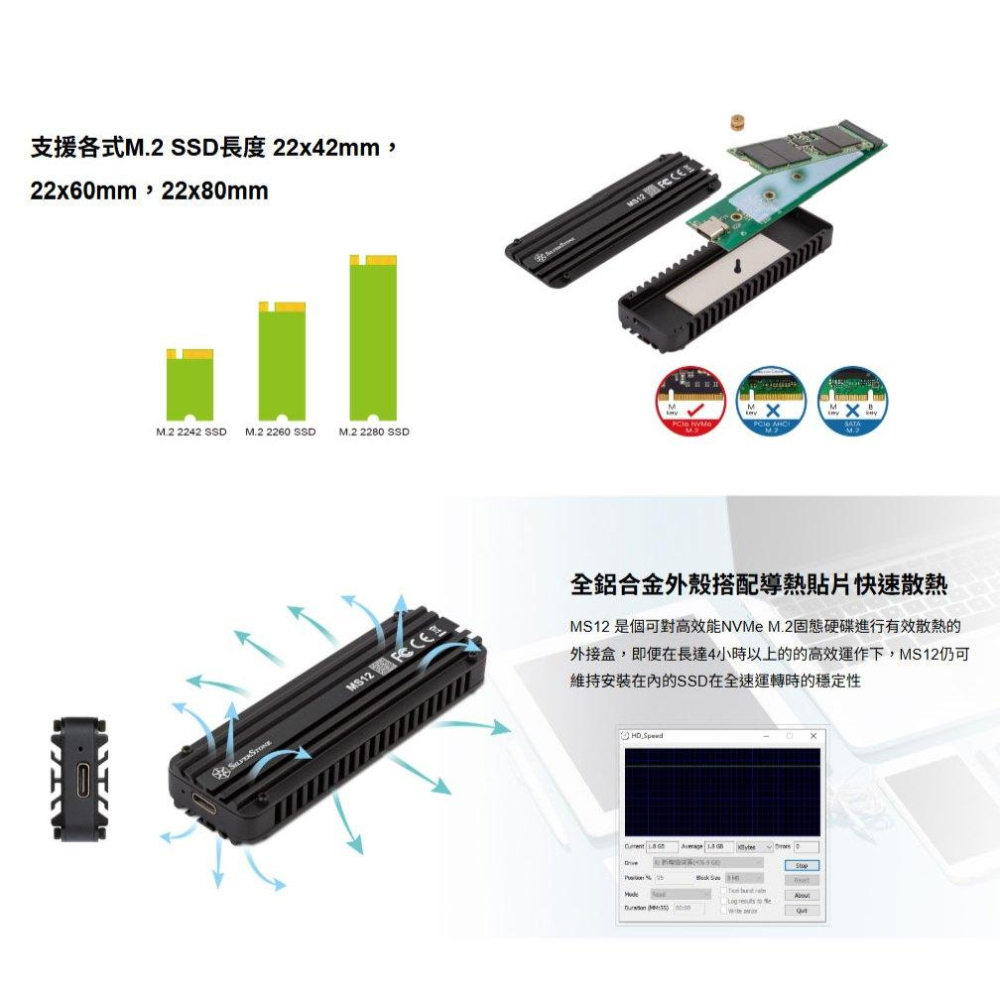 SilverStone 銀欣 MS12 USB4 NVMe SSD 硬碟外接盒 外接盒 USB 4.0 光華-細節圖5