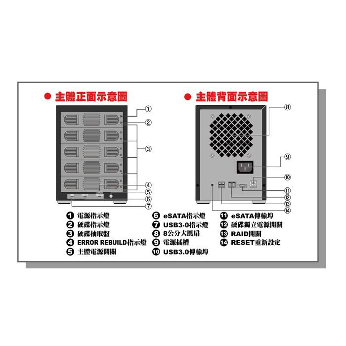 伽利略 35D-U3ES5R SSD USB3.0 + eSATA 5bay RAID 陣列 抽取式硬碟外接盒 公司貨-細節圖6