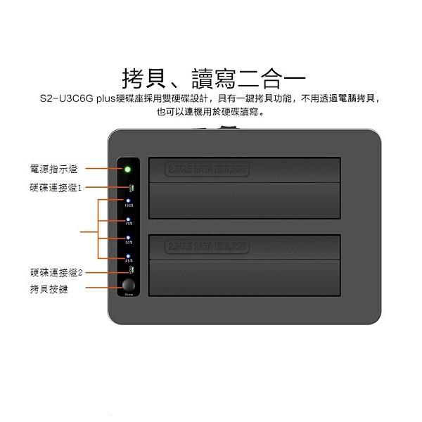 CyberSLIM S2U3C6G PLUS 對拷硬碟 S2U3 C6G S2 U3C 6G 雙槽外接盒【現貨熱銷】-細節圖5