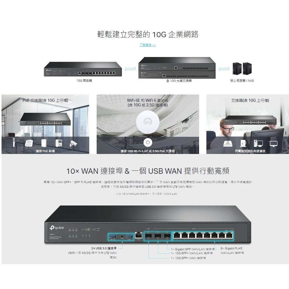 【免運直送】TP-LINK ER8411 Omada 10G VPN 路由器 光華商場 公司貨-細節圖4