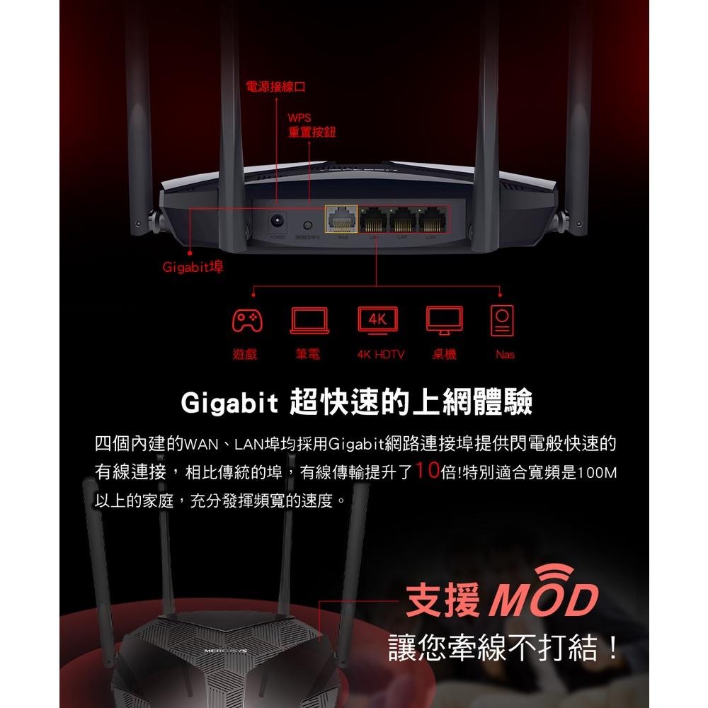 【免運直送】Mercusys水星網路 MR70X AX1800 wifi 6 分享器 無線網路 無線路由器 光華商場-細節圖5