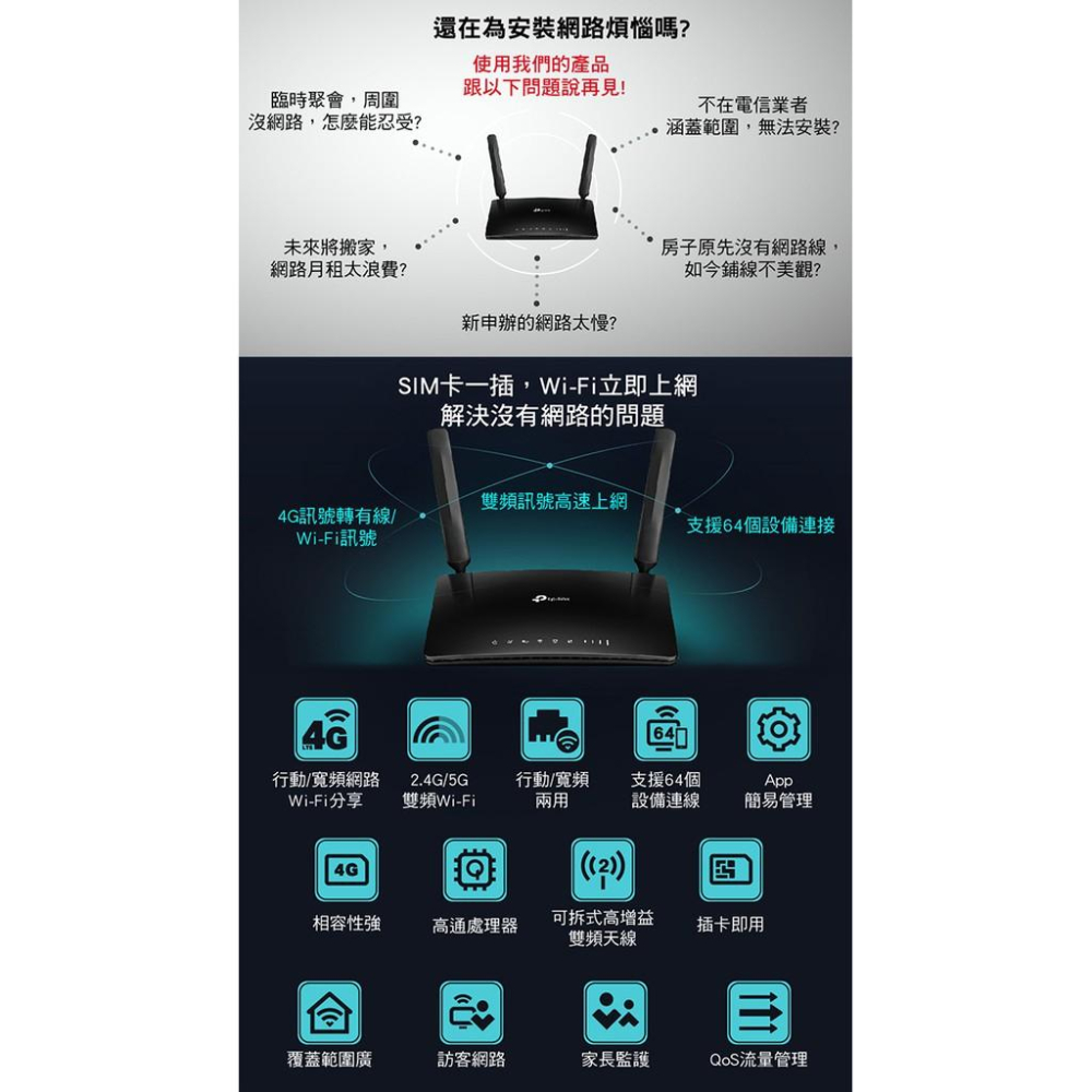【現貨免運】TP-LINK Archer MR400 4G分享器 AC1200 無線雙頻 4G LTE 路由器 光華商場-細節圖7