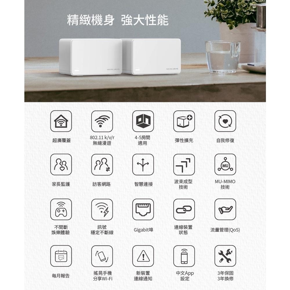 免運 Mercusys 水星網路 Halo H80X AX3000 無線雙頻 WiFi 6 Mesh 網狀路由器 分享器-細節圖5