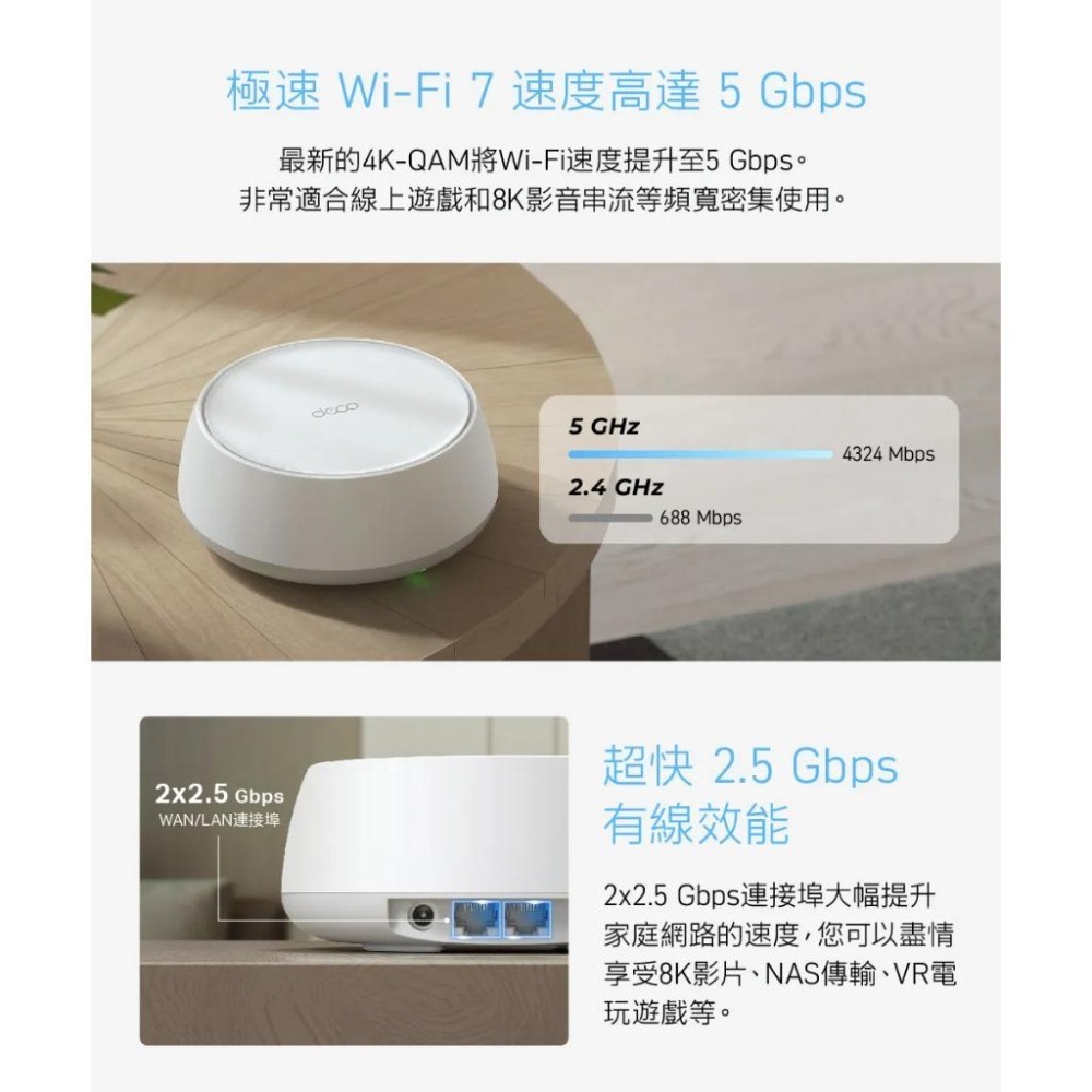 TP-LINK Deco BE25 BE5000 完整家庭 Mesh WiFi 7 路由器 網路分享器 光華商場-細節圖5