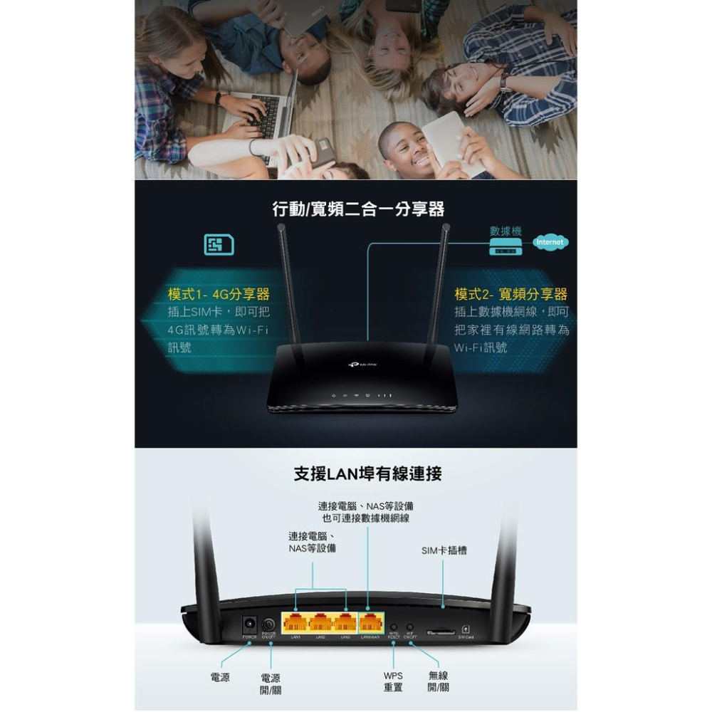 【現貨熱銷】TP-Link TL-MR6400 4G LTE SIM卡 路由器 MR200 MR400 MR600-細節圖5