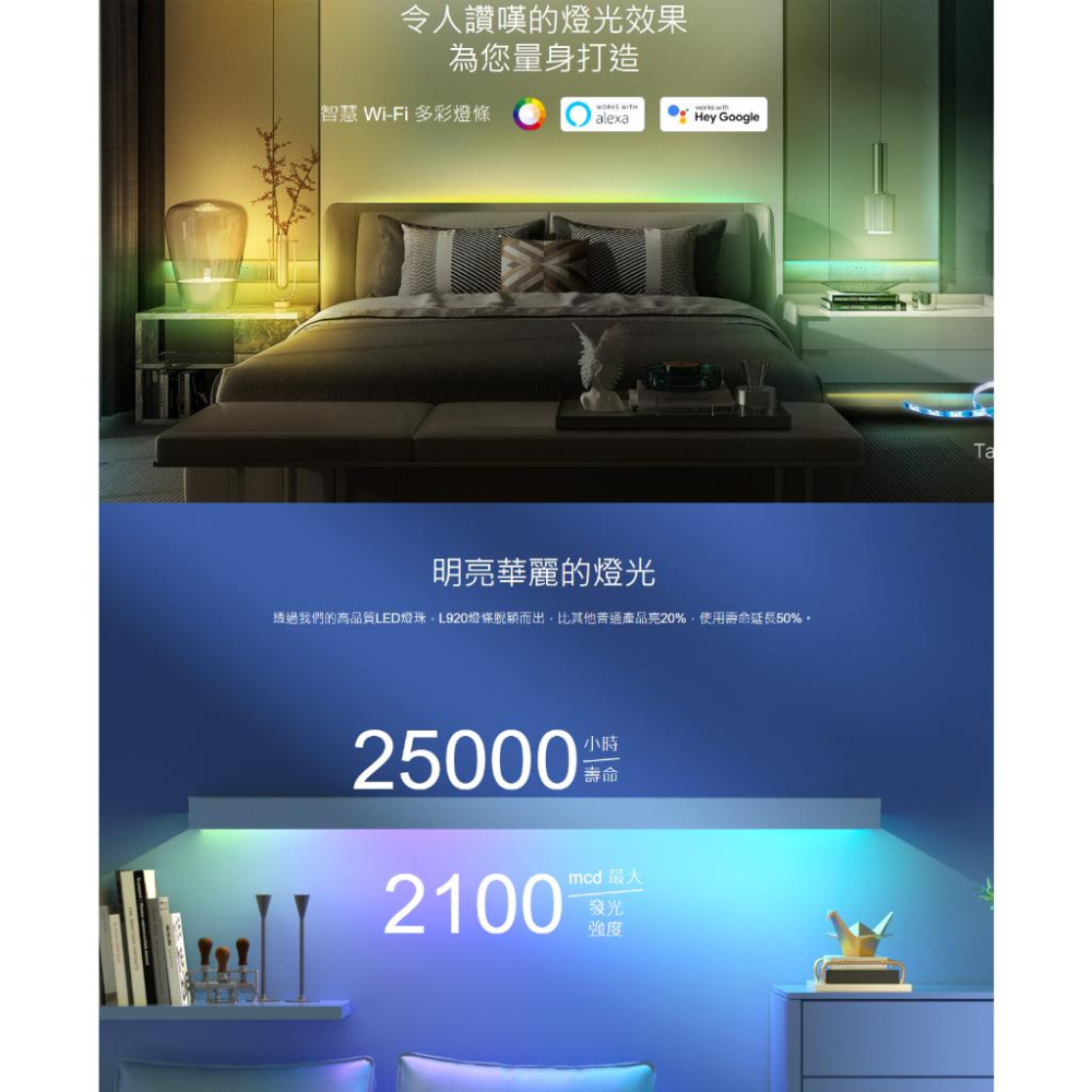 【現貨】TP-LINK Tapo L920-5 智慧 Wi-Fi 多彩燈條 感應燈條 語音控制 WIFI燈條 光華商場-細節圖6