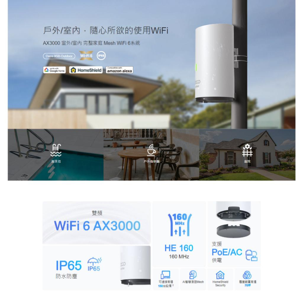 TP-LINK Deco X50-Outdoor AX3000 戶外完整家庭 Mesh WiFi 分享器 光華商場-細節圖3
