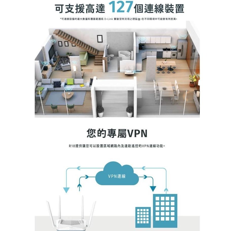 D-Link 友訊 R18 AX1800 EAGLE PRO AI 網路分享器 WIFI分享 雙頻 無線路由器 光華商場-細節圖8