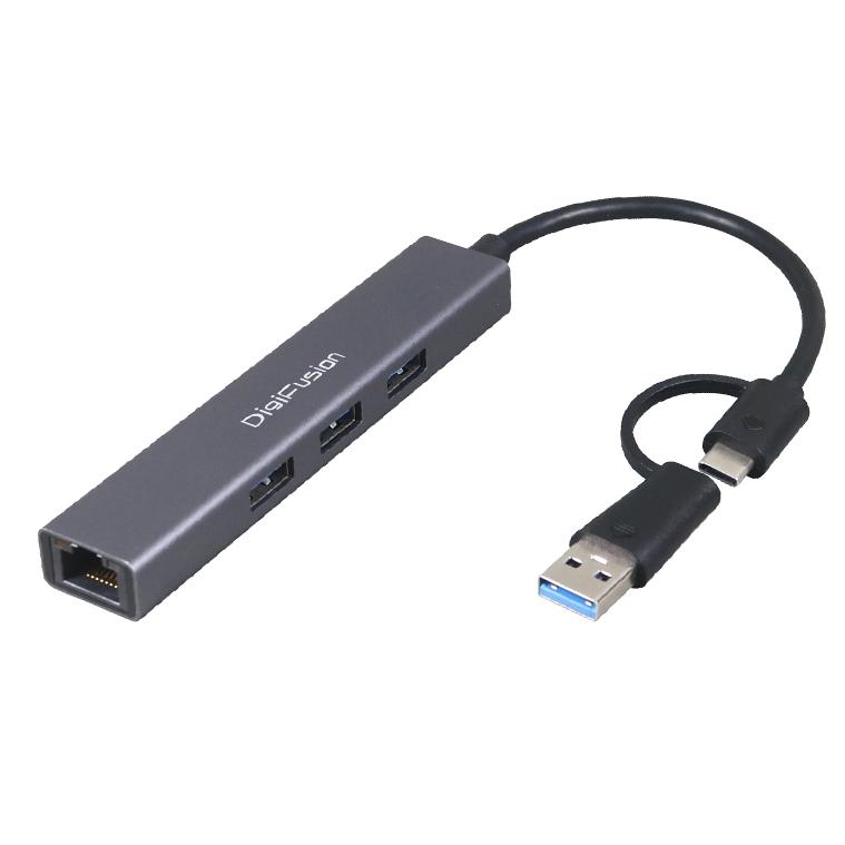 伽利略 CU3GL04A U3 Type C+A 3P HUB+Lan 有線網卡 鋁合金 隨插即用 光華商場-細節圖2