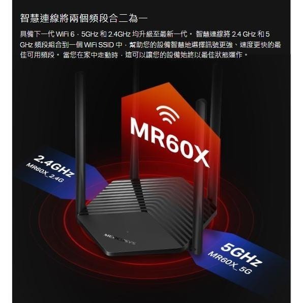 Mercusys 水星 MR60X AX1500 WiFi6 路由器 網路分享器 WiFi分享 雙頻 光華商場 公司貨-細節圖7