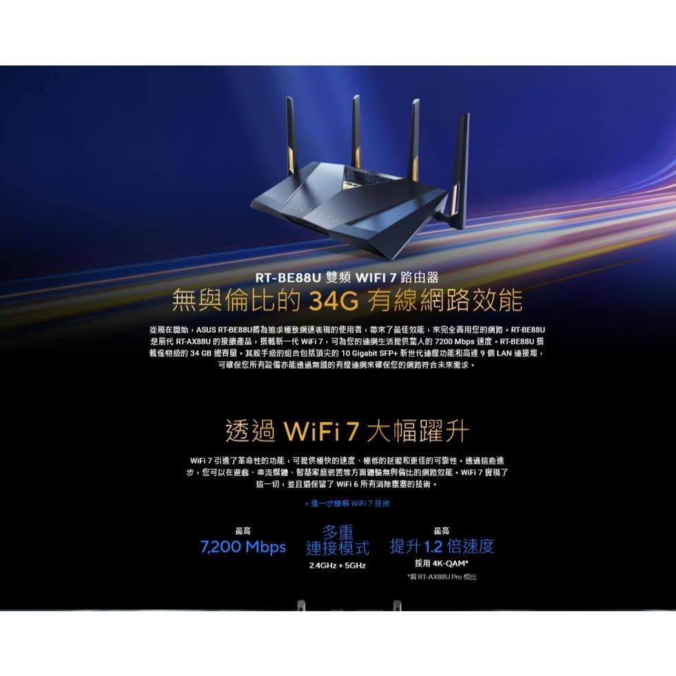 ASUS 華碩 RT-BE88U 雙頻 WiFi 7 AiMesh 可擴充路由器 分享器 路由器 光華商場 公司貨-細節圖3