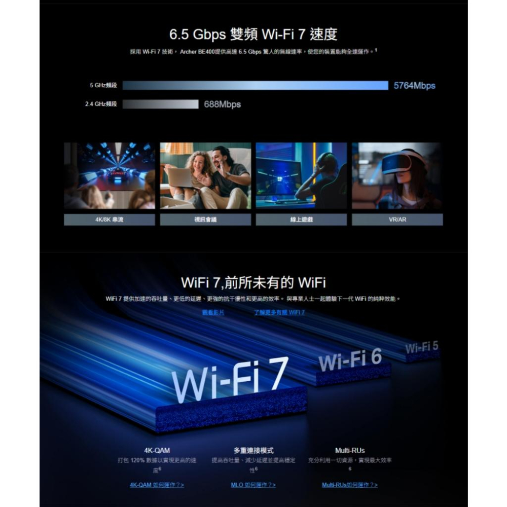 tp-link Archer BE400－BE6500 雙頻 Wi-Fi 7 無線路由器 分享器 路由器 光華商場-細節圖4