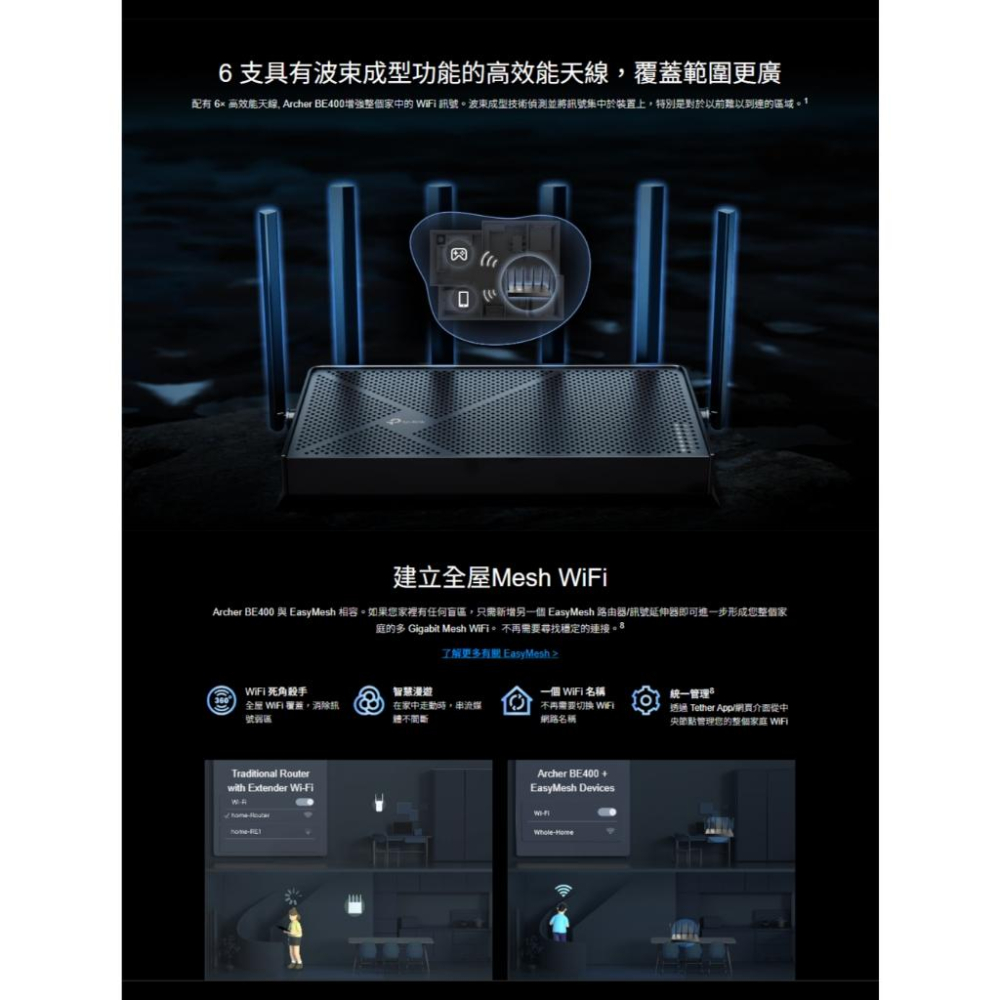 tp-link Archer BE400－BE6500 雙頻 Wi-Fi 7 無線路由器 分享器 路由器 光華商場-細節圖6