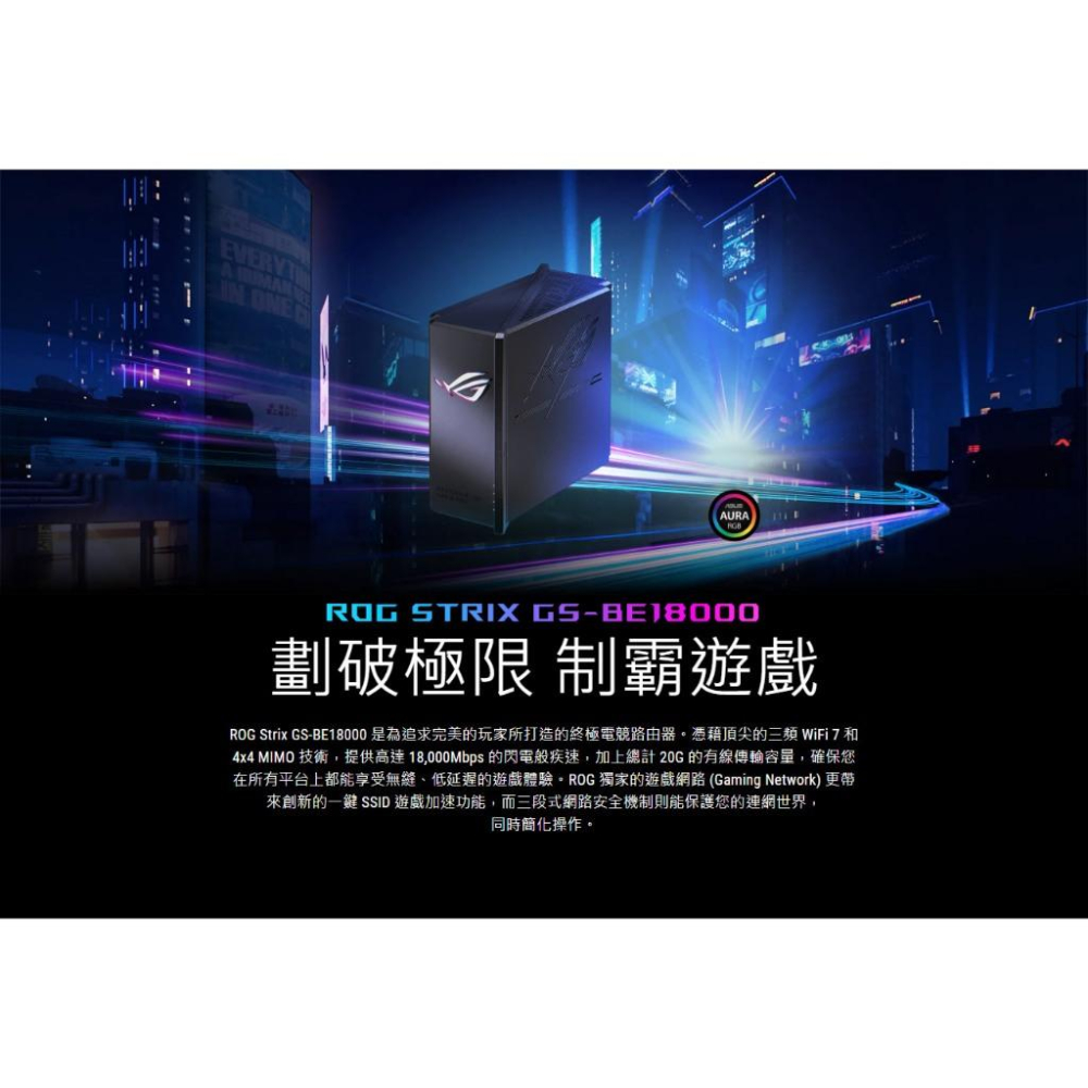 ASUS 華碩 ROG GS-BE18000 三頻 WiFi 7 電競路由器 無線路由器 路由器 分享器 光華商場-細節圖3