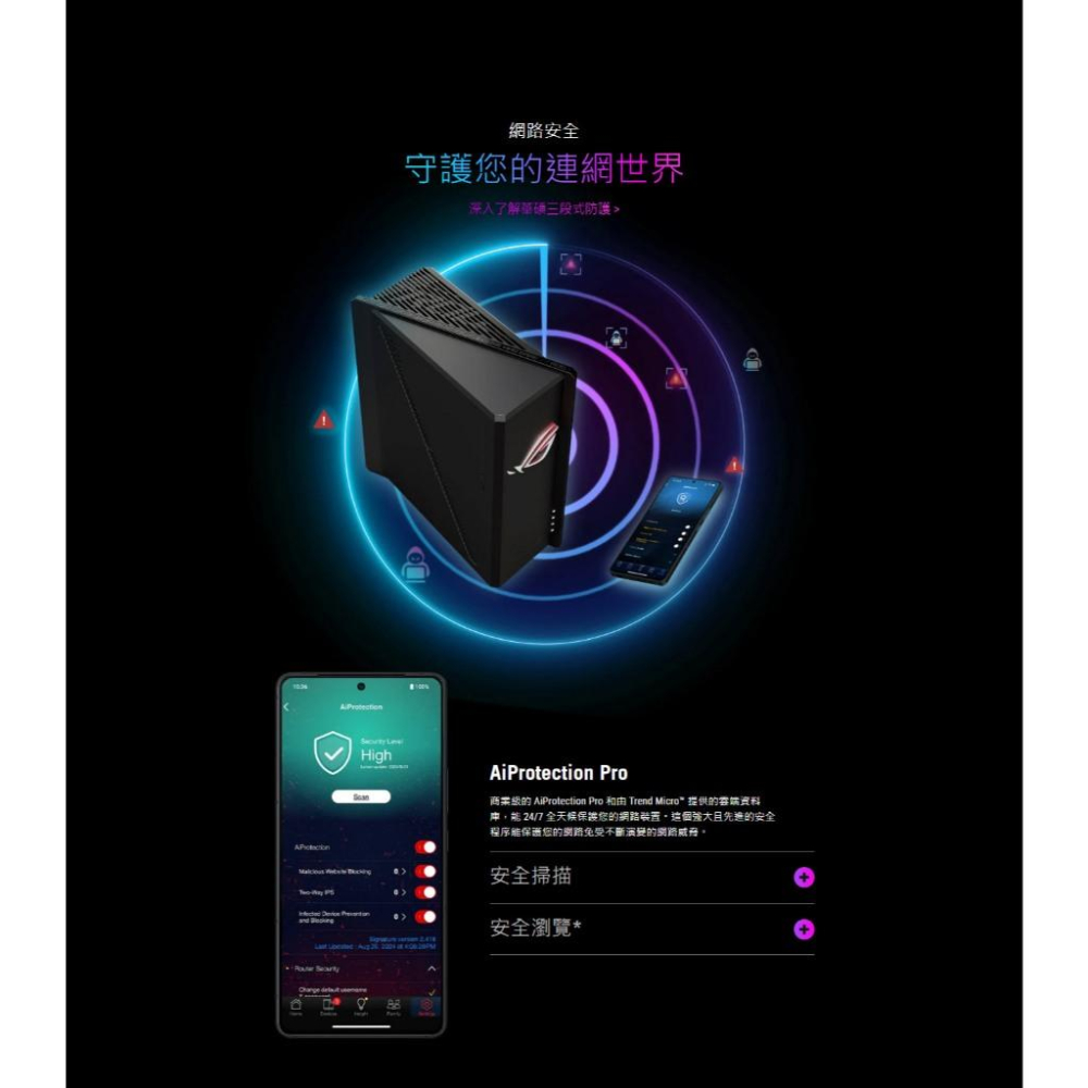 ASUS 華碩 ROG GS-BE18000 三頻 WiFi 7 電競路由器 無線路由器 路由器 分享器 光華商場-細節圖9