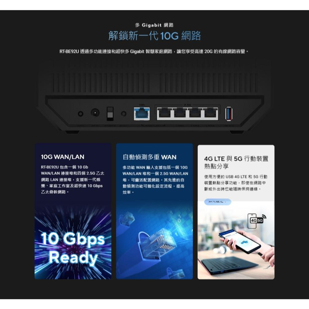 ASUS 華碩 RT-BE92U BE9700 三頻 WiFi 7 路由器 WIFI 分享器 無線路由器 光華商場-細節圖8