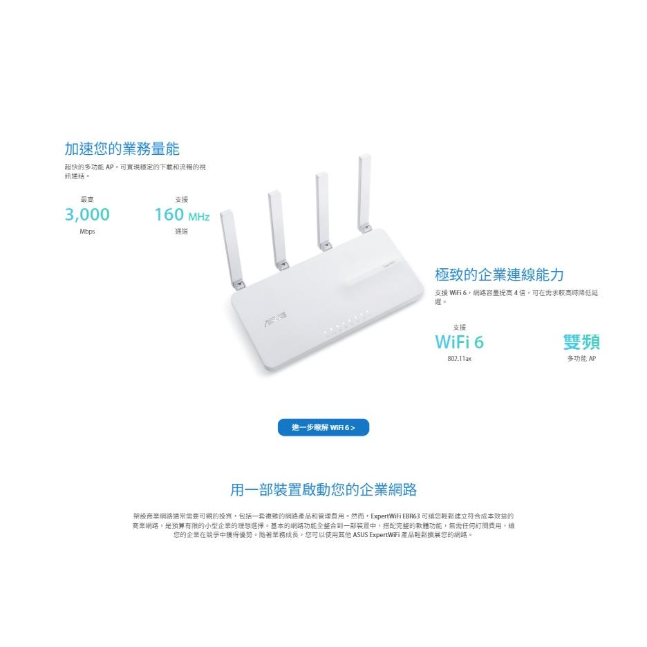 ASUS 華碩 ExpertWiFi EBR63 AX3000 Wifi 商用路由器 交換器 路由器 安全閘道器 光華-細節圖4
