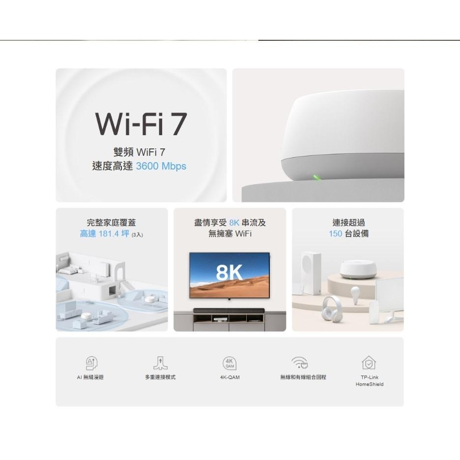 tp-link Deco BE22－BE3600 WiFi 7 完整家庭 MESH 系統 路由器 分享器 光華商場-細節圖4