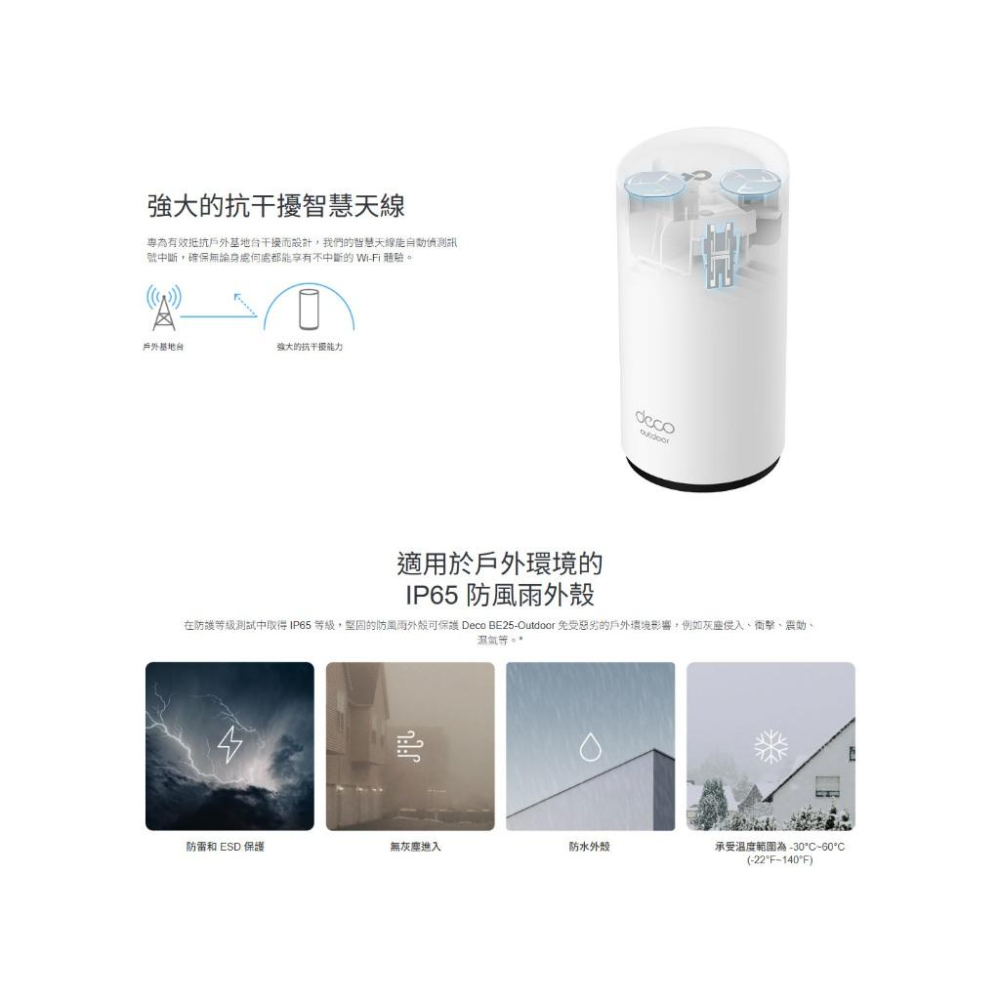 tp-link Deco BE25-Outdoor BE5000 戶外/室內 Mesh WiFi 7 路由器 單入 光華-細節圖6