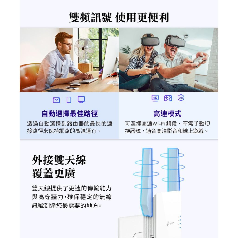 【免運直出】TP-Link RE505X AX1500 雙頻 無線網路 WiFi6 訊號延伸器 中繼器 訊號增強 公司貨-細節圖5
