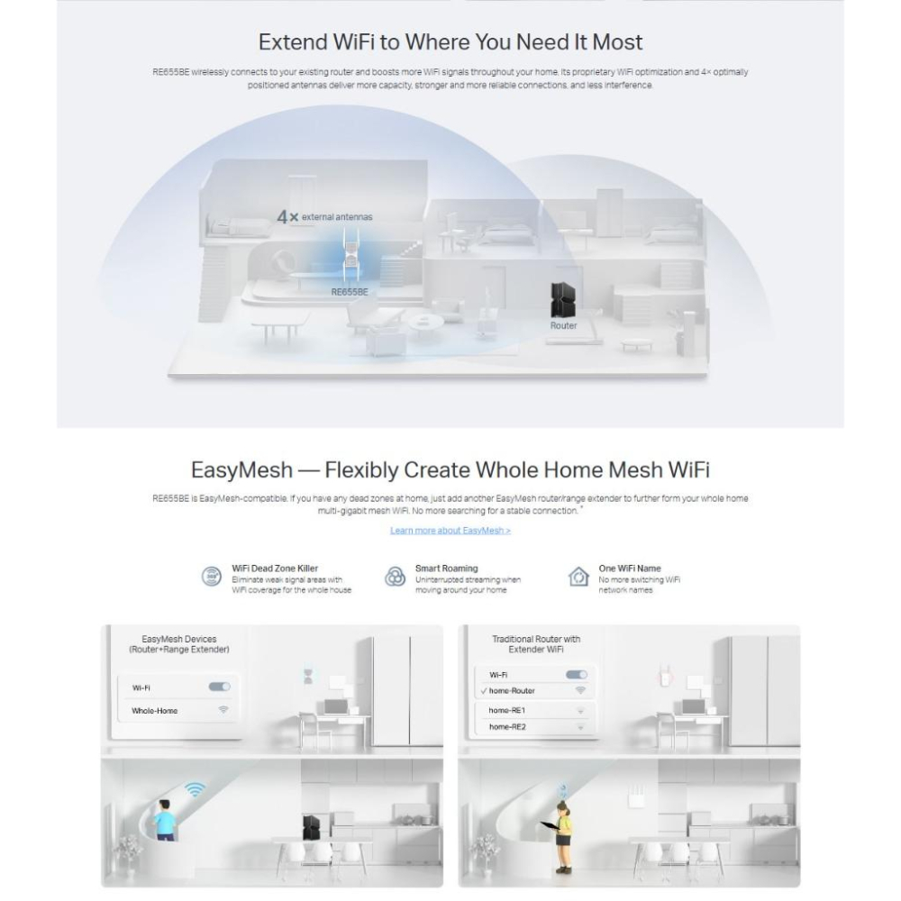 tp-link RE655BE－BE11000 三頻 Wi-Fi 7 訊號延伸器 延伸器 WIFI延伸器 光華-細節圖6