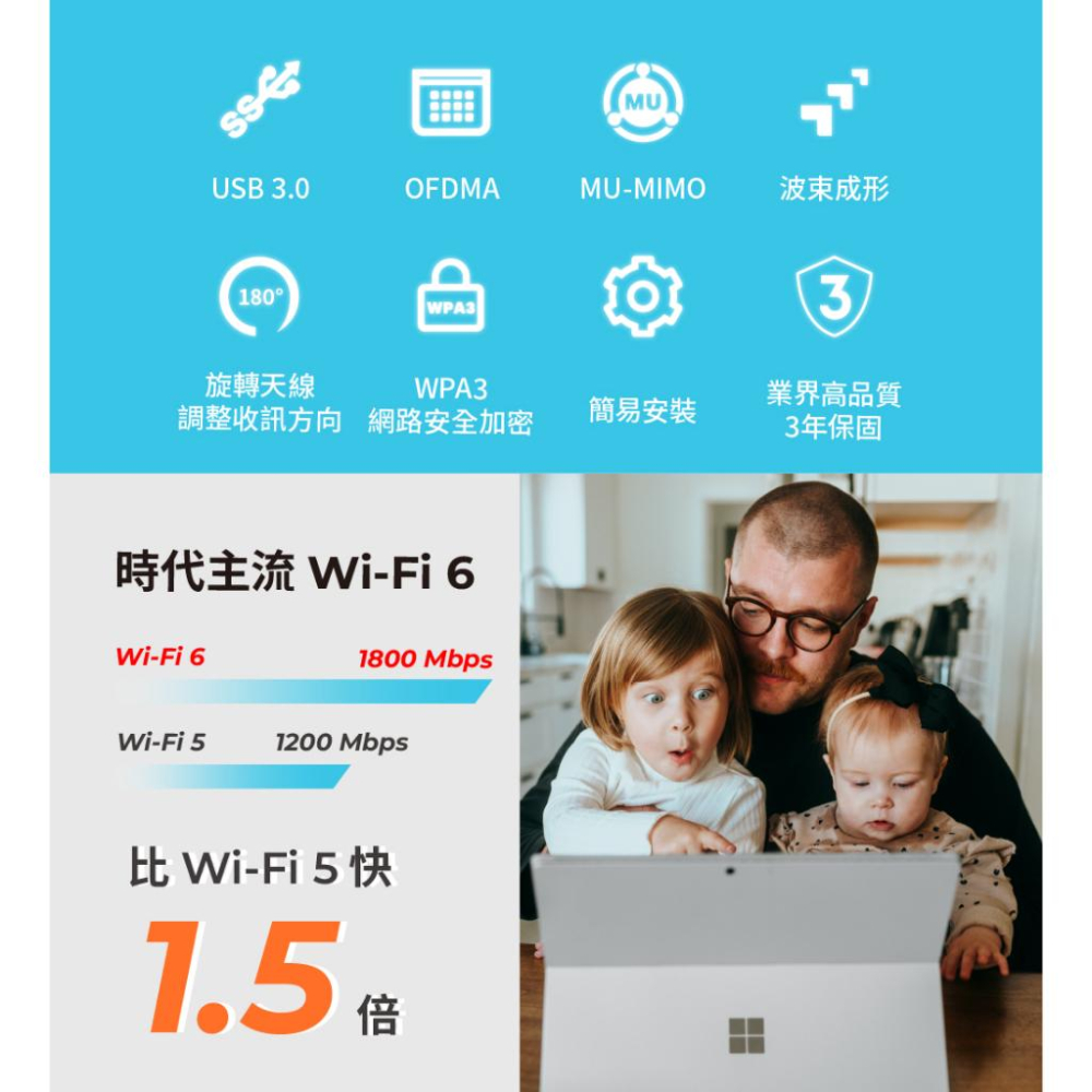 TP-Link Archer TX20UH AX1800 Wi-Fi 6 USB 高增益無線網卡 WiFi 6 光華商場-細節圖4