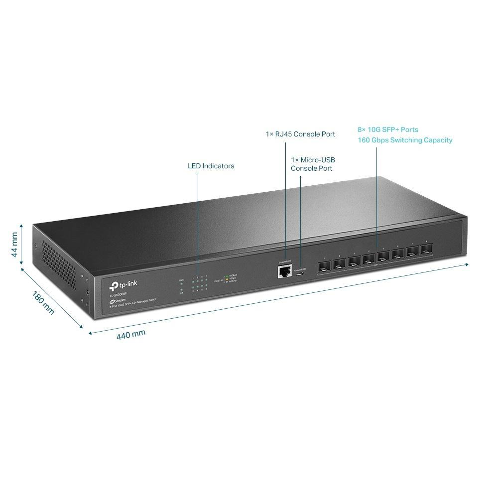 TP-Link TL-SX3008F JetStream 8-Port 10GE SFP+ L2+ 網管型交換機-細節圖3