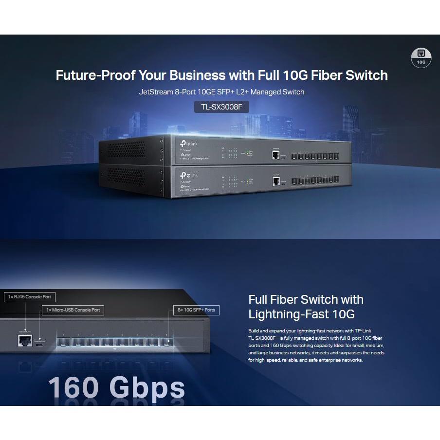 TP-Link TL-SX3008F JetStream 8-Port 10GE SFP+ L2+ 網管型交換機-細節圖4