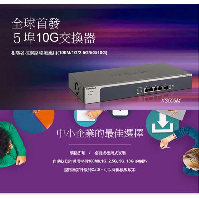 【免運直送】NETGEAR XS505M 5埠 10Gb 無網管 Multi-Giga 交換器 公司貨 光華商場-細節圖3
