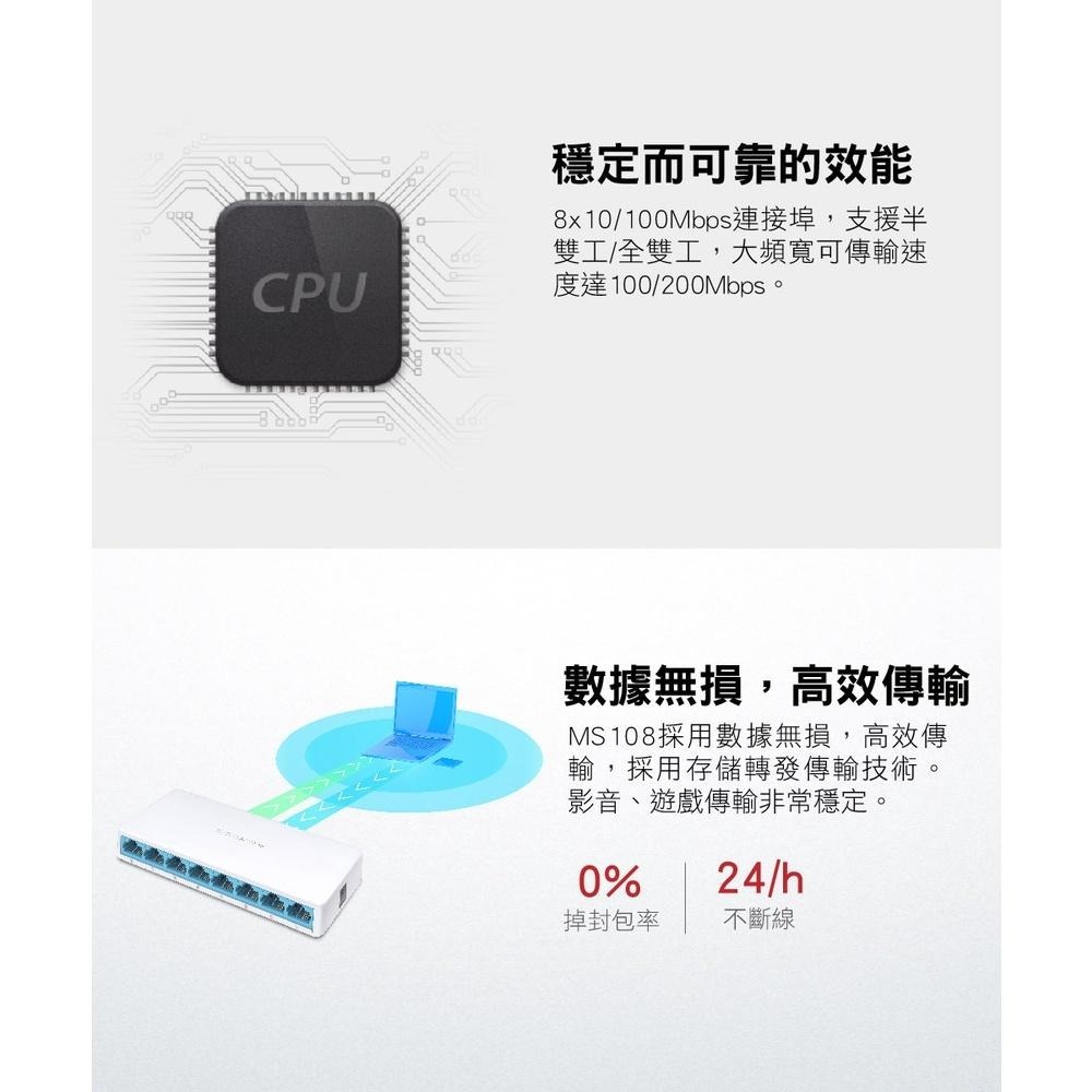 【熱銷商品】Mercusys 水星網路 MS108G MS105G MS108 MS105 switch hub 光華-細節圖4