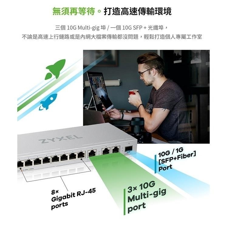 【免運直送】Zyxel 合勤 XGS1250-12 簡易網管型 12埠 網路交換器 Multi-Gigabit交換器-細節圖4