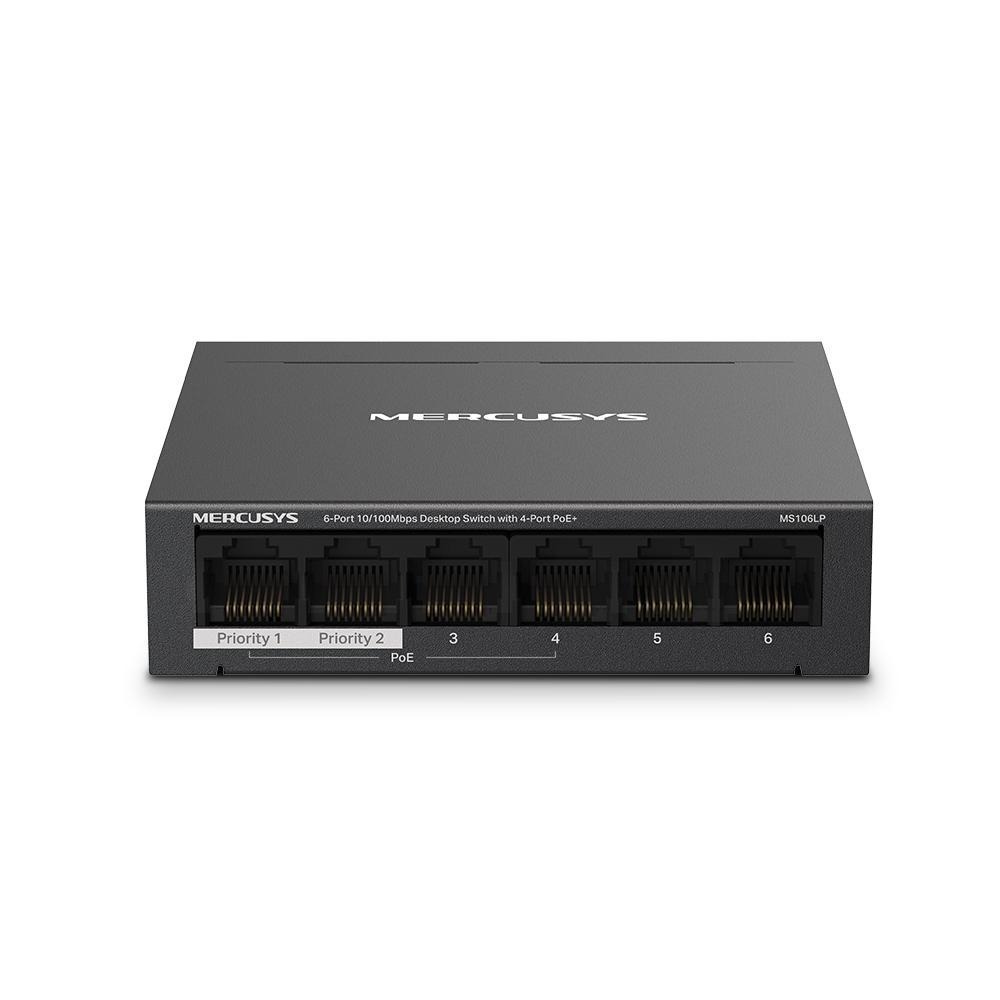 Mercusys 水星 MS106LP 6埠 10/100Mbps 桌上型交換器 網路交換器 金屬外殼 PoE 光華商場-細節圖2