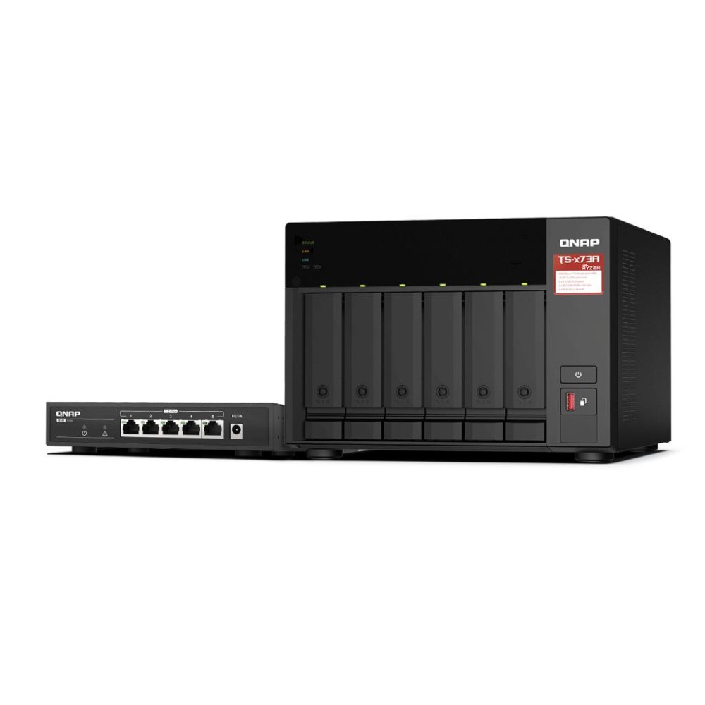 QNAP 威聯通 TS-673A+QSW-1105-5T NAS搭交換器組合 TS-673A-SW5T 光華-細節圖2