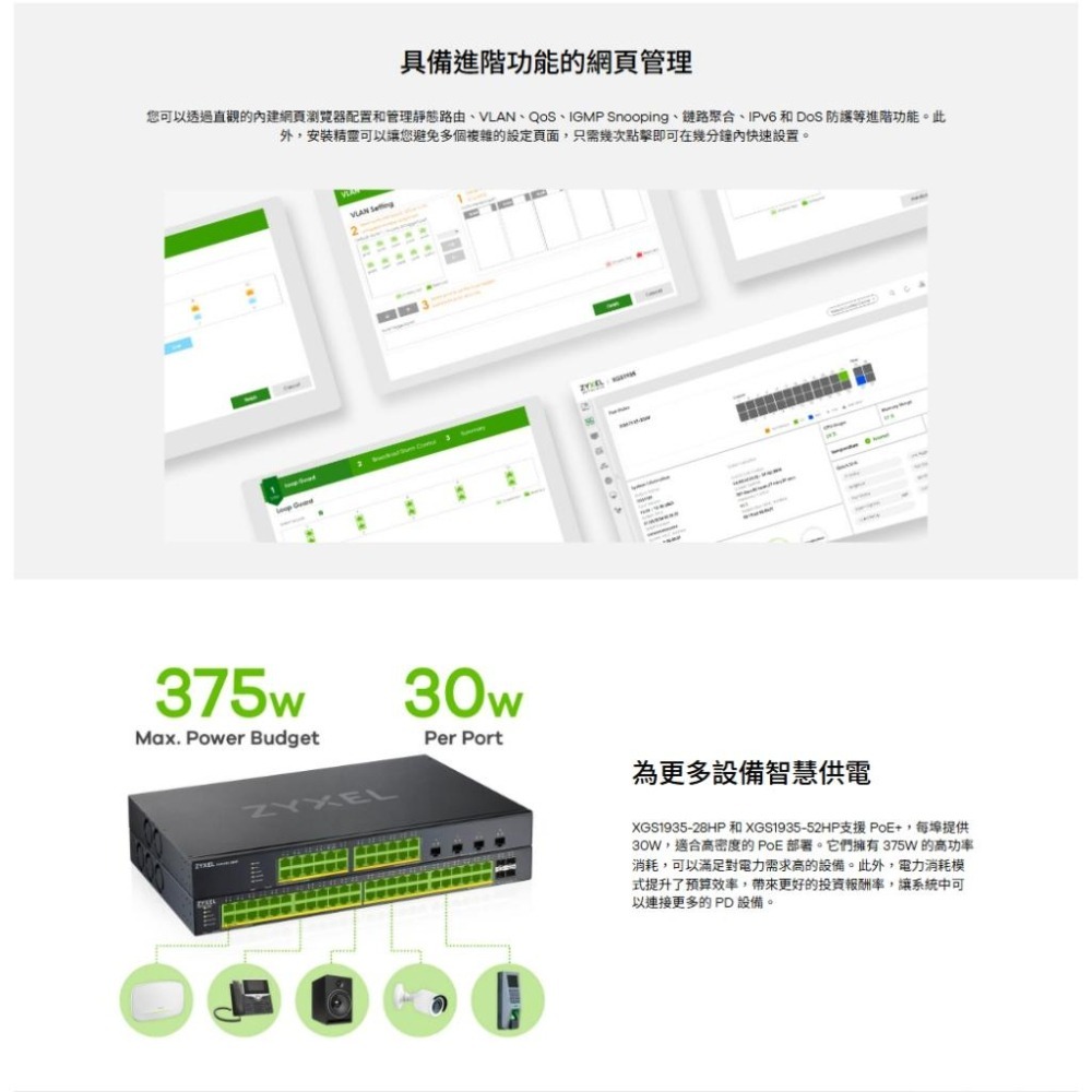 Zyxel 合勤 XGS1935-28HP 24埠 GbE Lite-L3 PoE 智慧型網管交換器 網路交換器 交換器-細節圖5