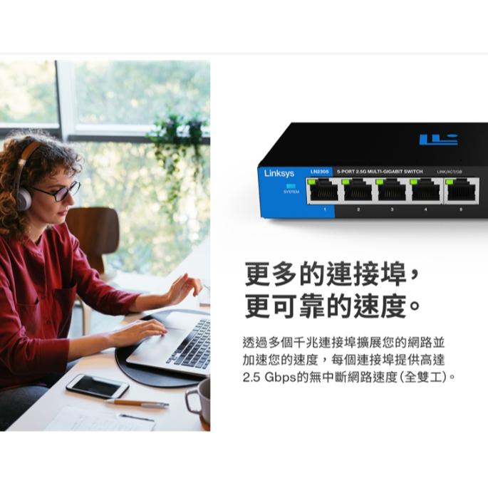 Linksys LN2305／LN2308／LN2305P-AH－5埠／8埠 2.5G 非網管型交換器 網路交換器 光華-細節圖3