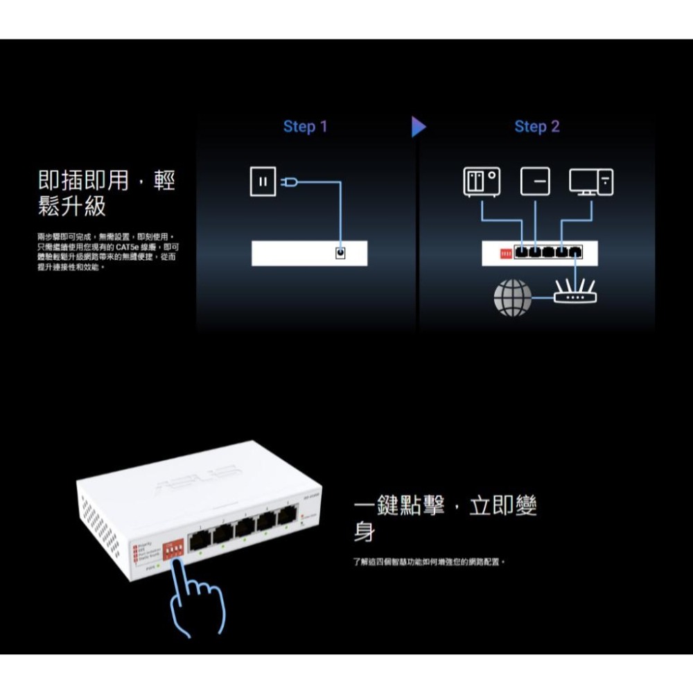 ASUS 華碩 QG-U1050 5埠 2.5G 非網管交換器 網路交換器 交換器 Switch 光華-細節圖5
