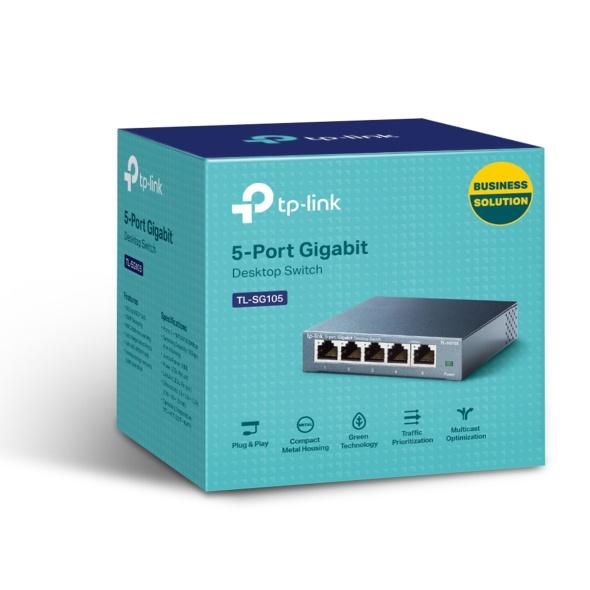 【現貨熱銷】TP-LINK TL-SG105 鋼殼 5埠 專業級 Gigabit 交換器 SG105 SG108 公司貨-細節圖2