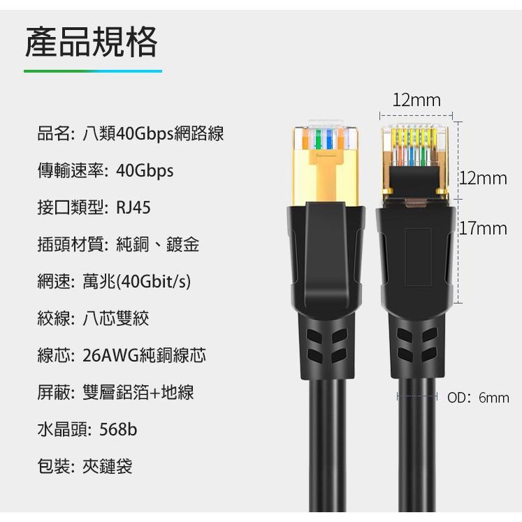 【高速熱銷】CAT.7 CAT.8 26AWG 純銅頭高速 RJ45 網路線 1M 2M 3M 5M 10M 光華商場-細節圖7