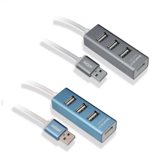 INTOPIC 廣鼎 HB-37 USB 2.0鋁合金集線器 灰 藍 HB-37-BL HB-37-GR 光華商場-細節圖2
