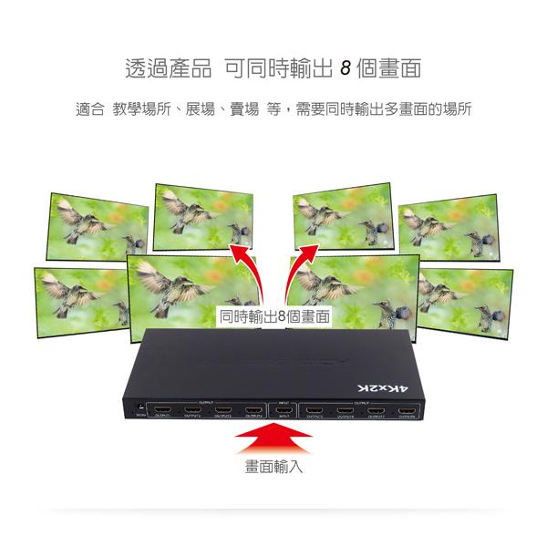 伽利略 HDS108A 8P HDMI 1.4b分配器 HDMI 4K2K影音分配器 1進8出 切換器 光華商場-細節圖6
