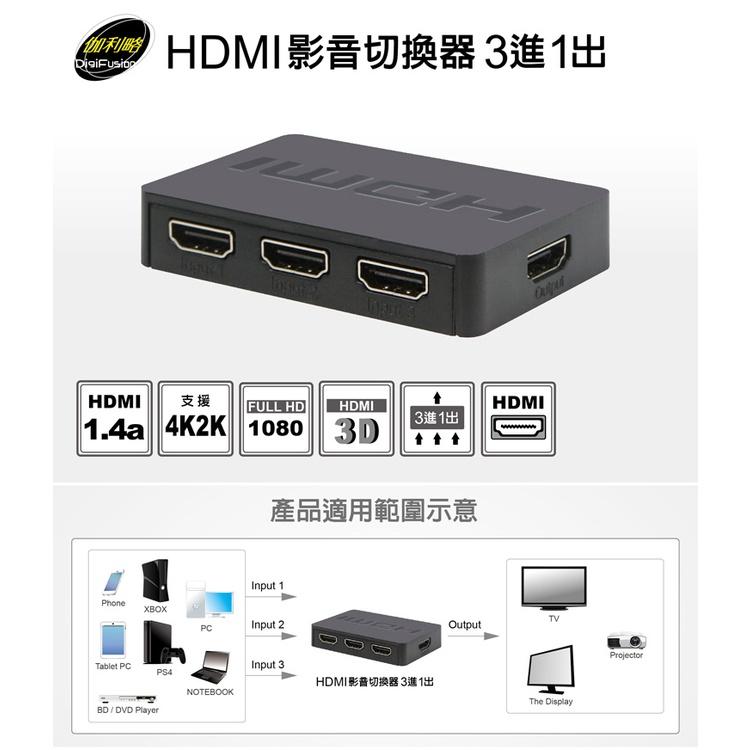 伽利略 HDS301A HDMI 3進1出 影音切換器 免接電源 3埠 4K 光華商場 公司貨-細節圖3