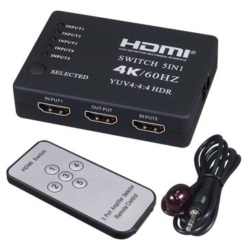 伽利略 H4501RB－HDMI 4K@60Hz 影音切換器 5進1出 遙控器 螢幕切換器 光華商場-細節圖2