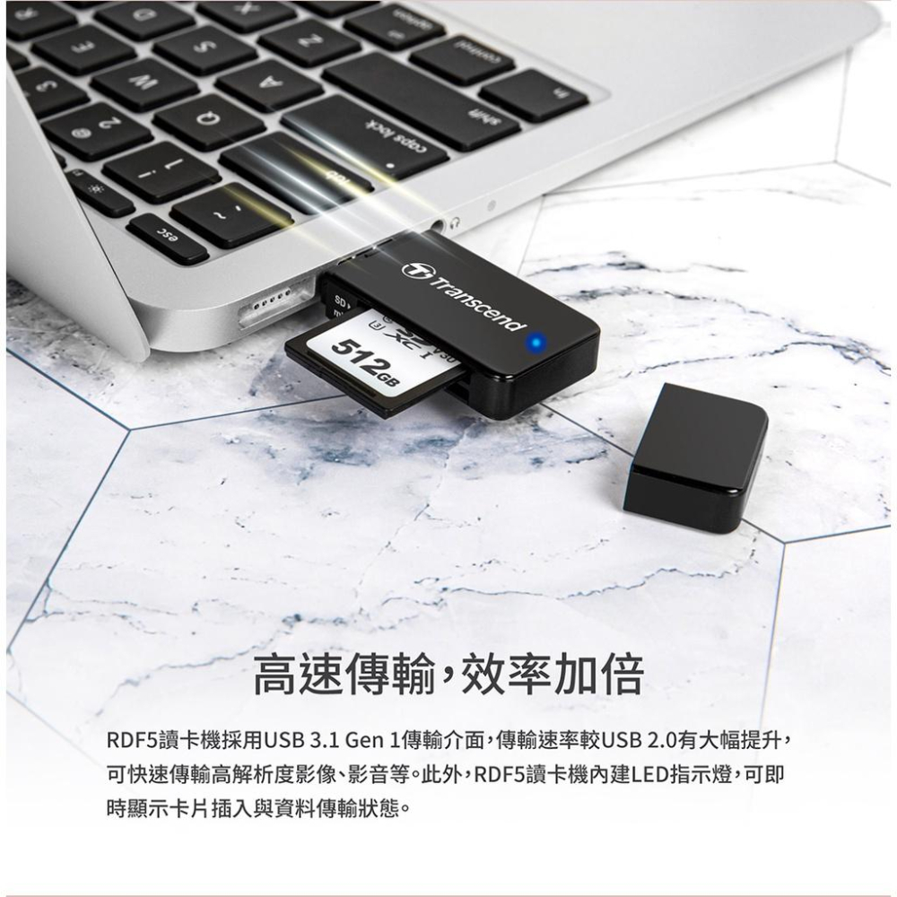 Transcend 創見 RDF5 高速USB 3.1 SD記憶卡雙槽 讀卡機 黑 白 粉【現貨熱銷】光華商場-細節圖4