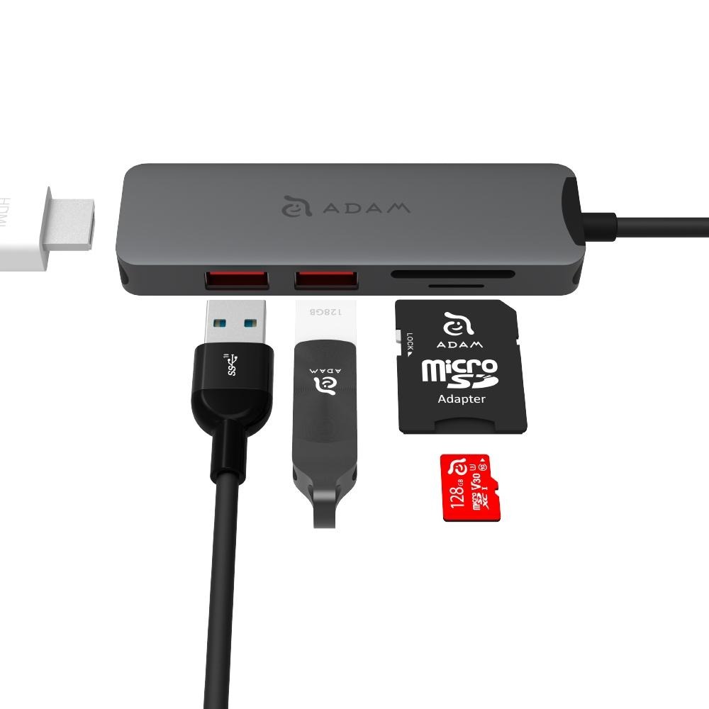 ADAM 亞果元素 HUB A05－USB-C Gen2 五合一多功能高速集線器 HUB-A05GY 集線器-細節圖2