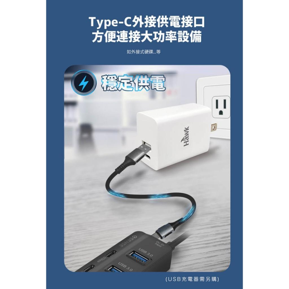 Esense 逸盛 B743 7埠 USB A+C 集線器 4xUSB-A/2xUSB-C HUB USB擴充 光華-細節圖8