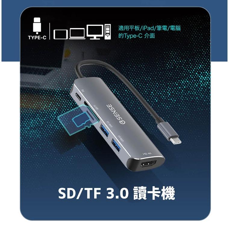 Esense 逸盛 H585 Type-C 集線器 HDMI/USB/SD HUB 轉接器 USB擴充 光華商場-細節圖6