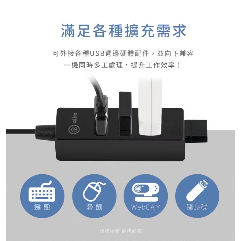 aibo 鈞嵐 TT-HUB-Y204－4孔 USB2.0 HUB集線器  線長60cm HUB 集線器 光華-細節圖5