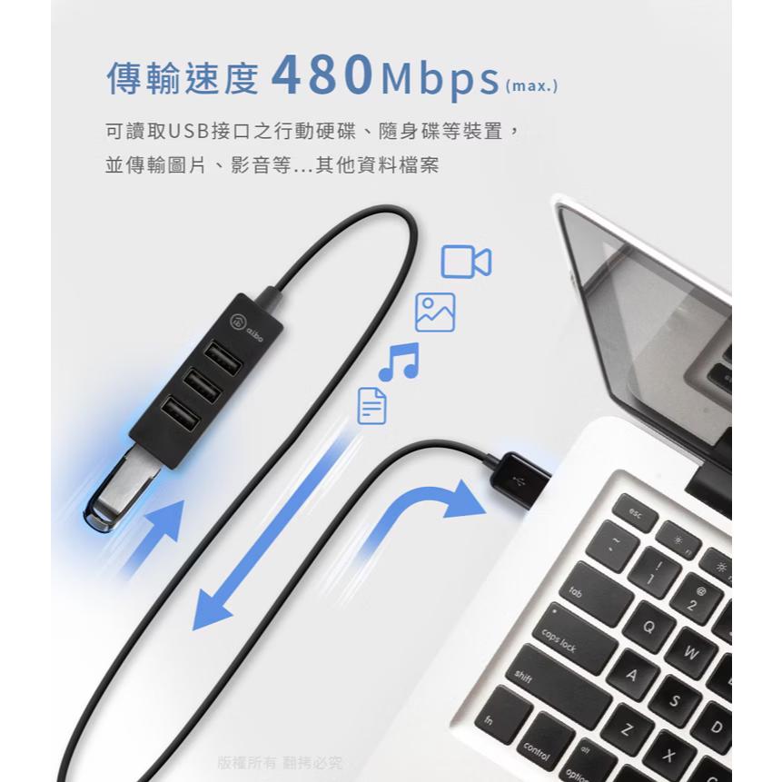 aibo 鈞嵐 TT-HUB-Y204－4孔 USB2.0 HUB集線器  線長60cm HUB 集線器 光華-細節圖7