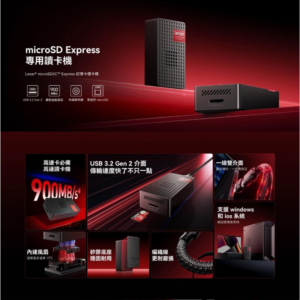 Lexar 雷克沙 RW540－microSDXC Express 超高速讀卡機 microSD 讀卡機 光華 公司貨-細節圖3